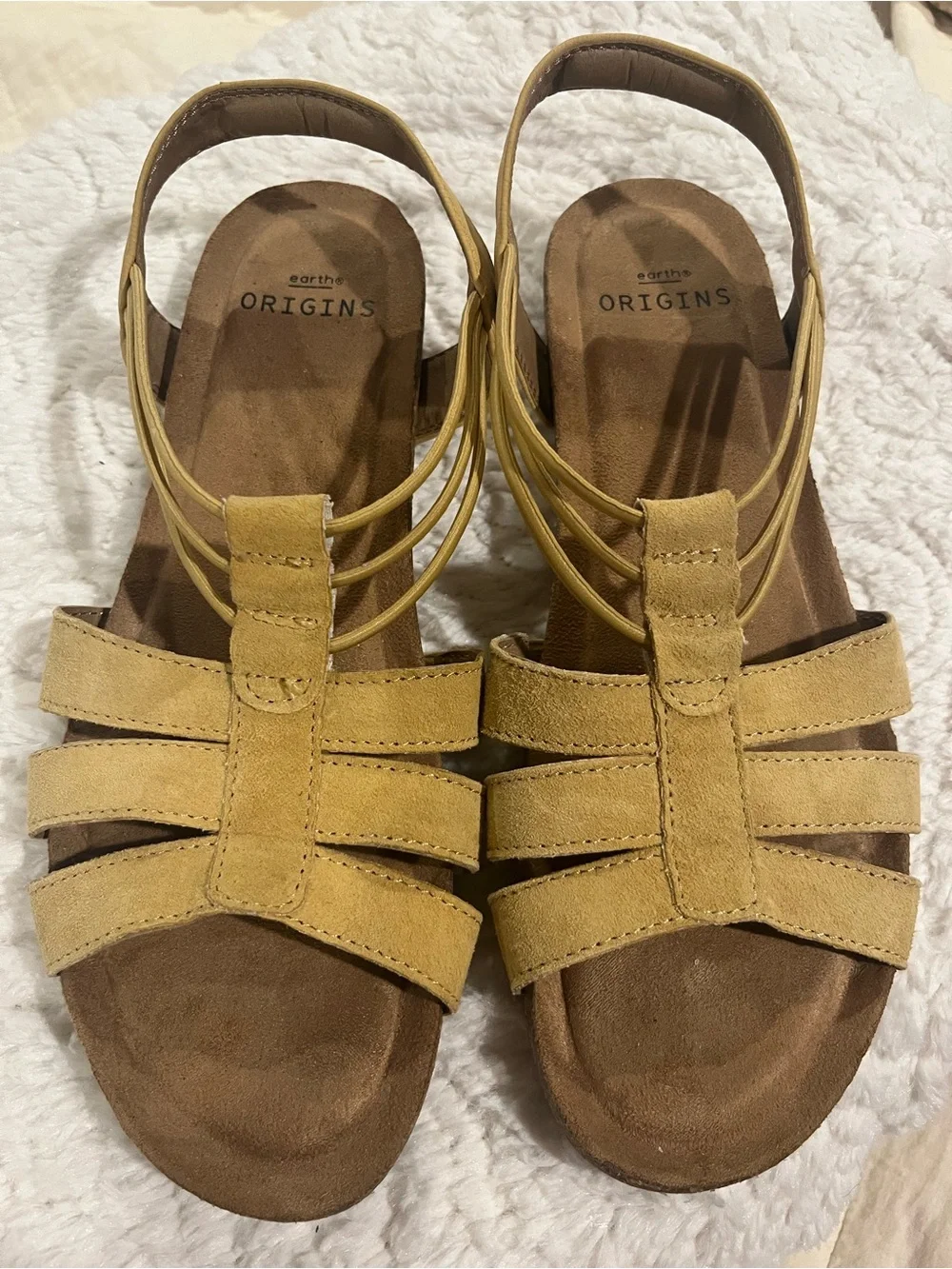Earth Origins pull on Leather Laney sling back sandals Sedona Brown 8